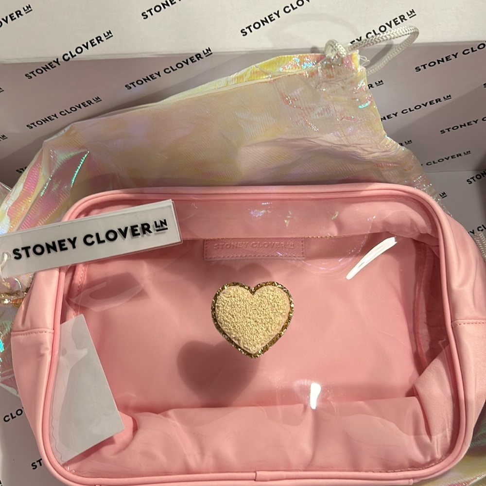 NWT Customized Stoney Clover Lane Clear Front Large Pouch Flamingo